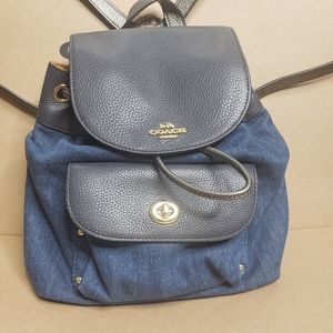 COACH BNWOT Denim & Leather Mini Billie Backpack
